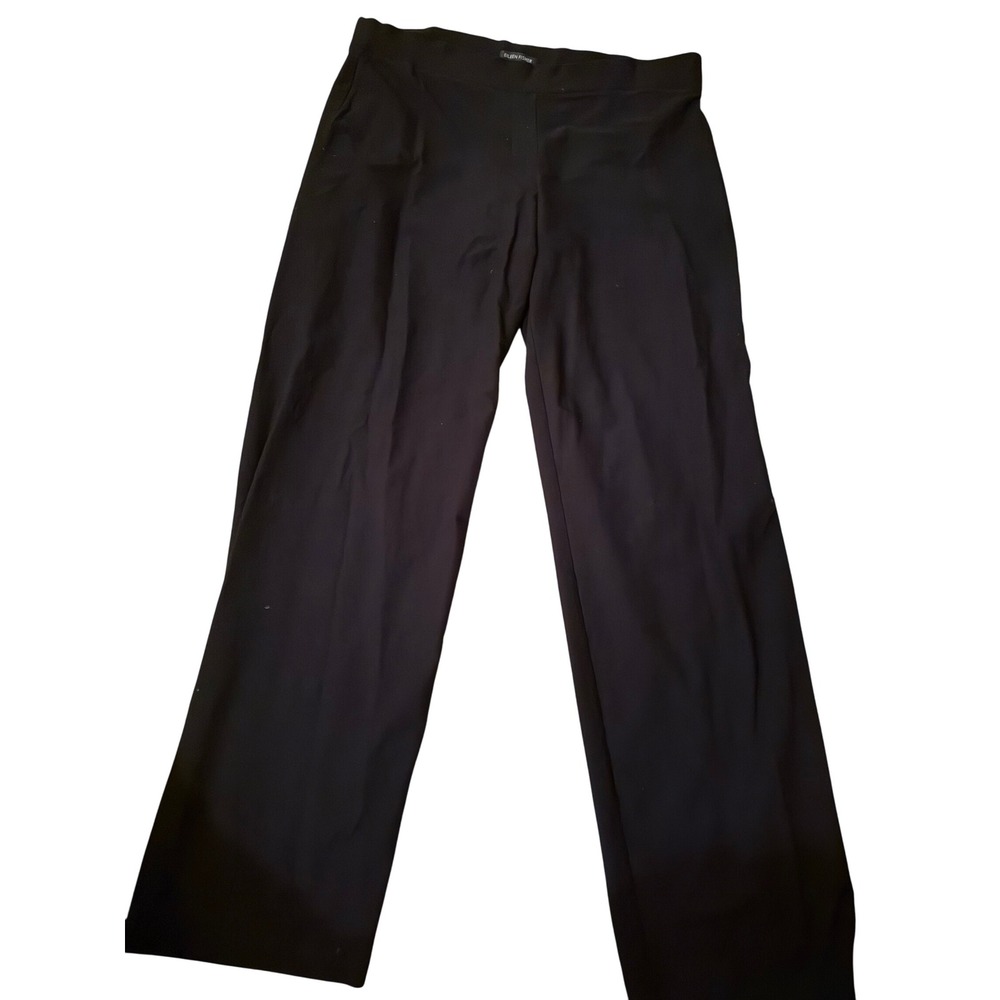 Eileen Fisher Black Wide‎ Leg Pull On Pants Career Casual Comfort Size Small
